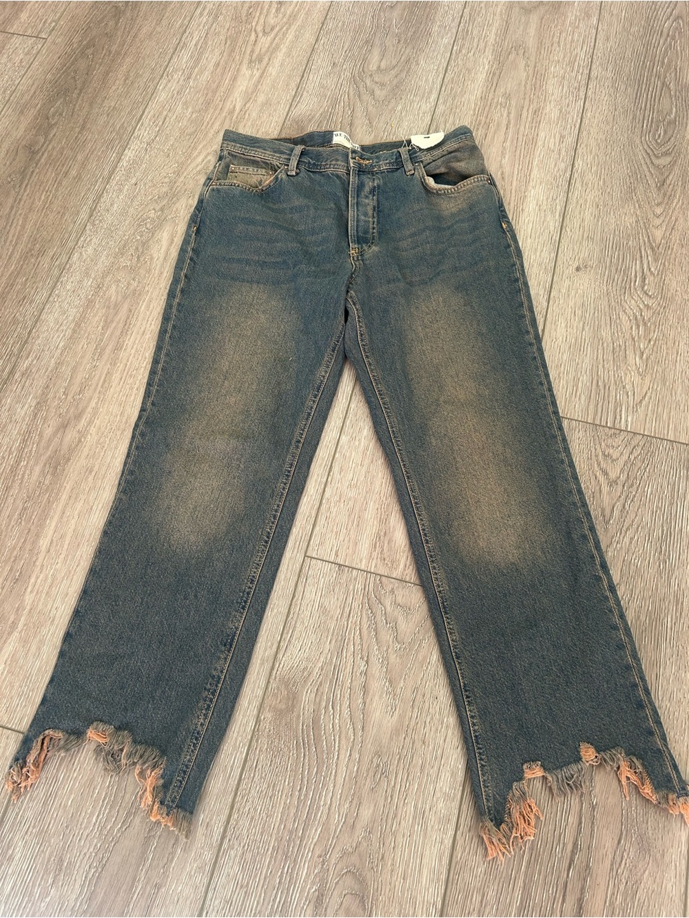 Free People We The Free Maggie Mid-Rise Straight Leg Jeans - Back Alley Blue -28